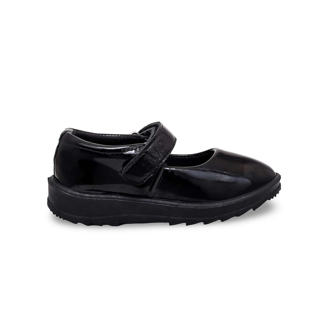 Girls Black Patent School Shoes SK0050
