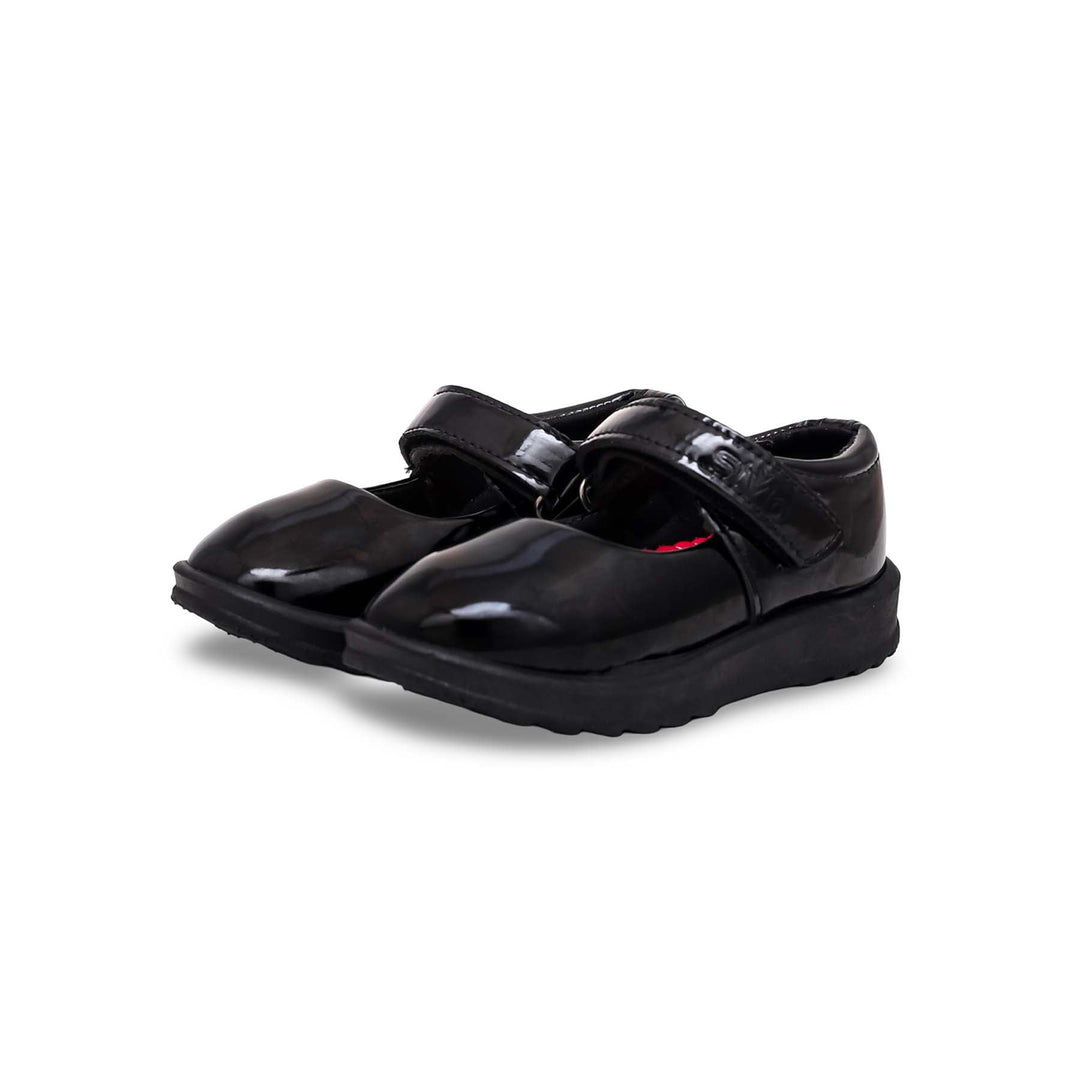Girls Black Patent School Shoes SK0050