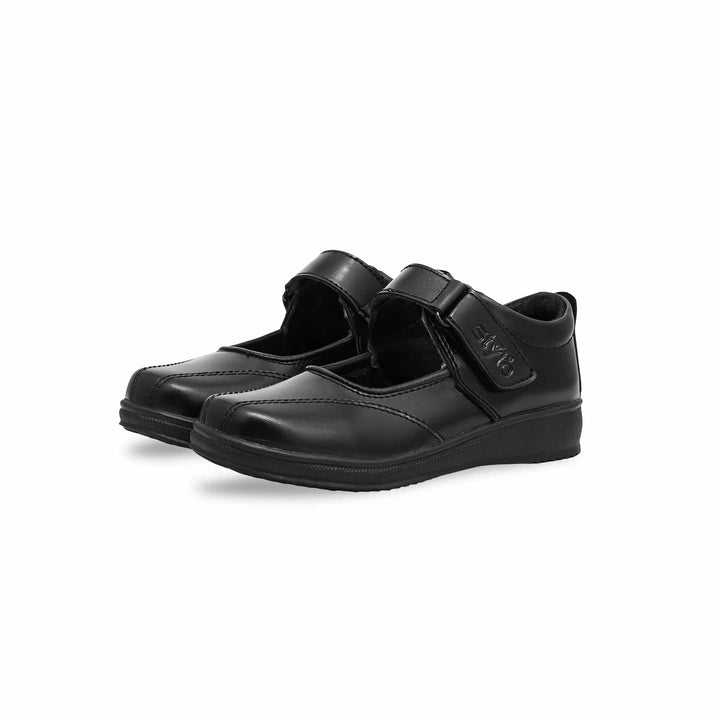 Girls Black Velcro Strap Shoes SK0052