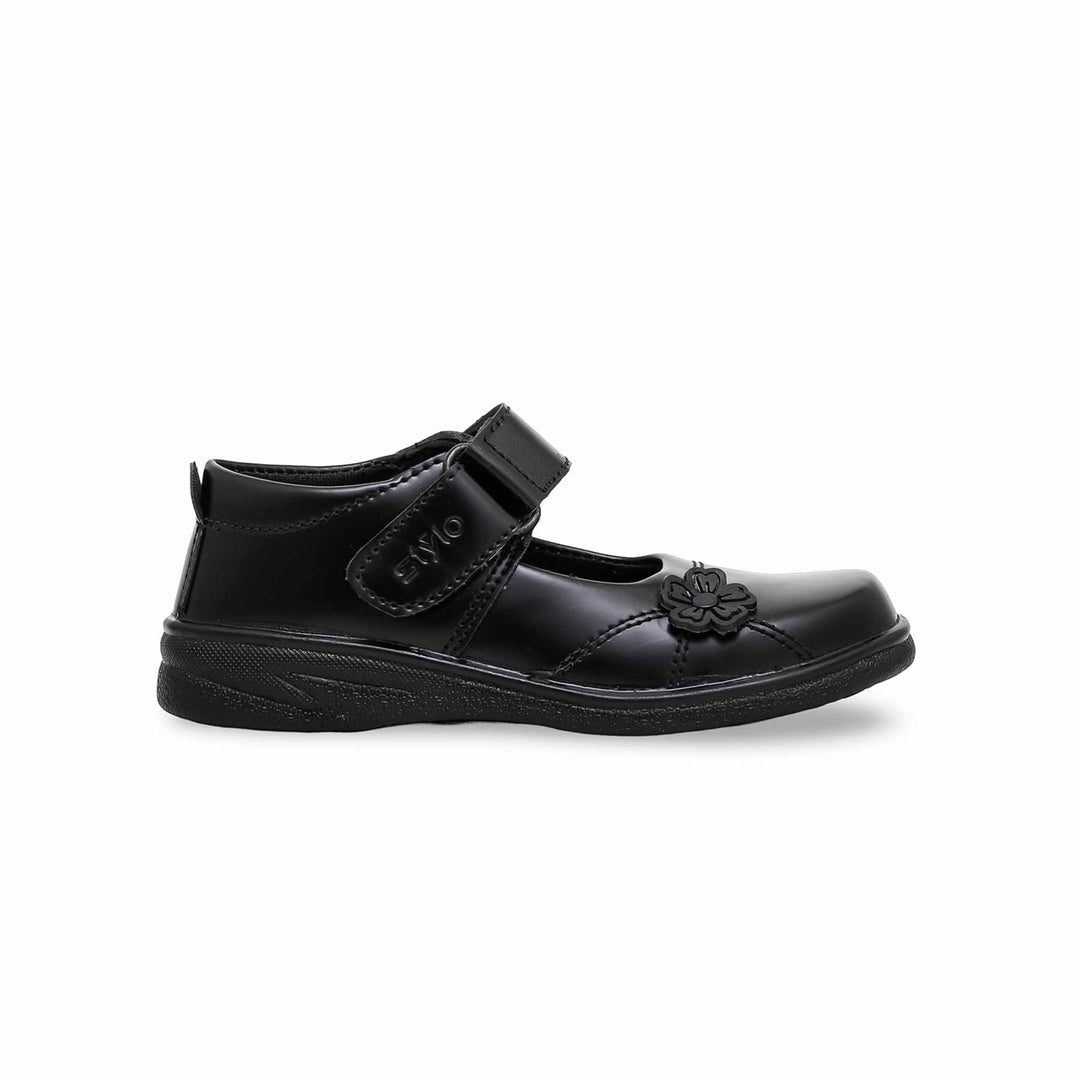 Boys Black Velcro School Shoes SK0054