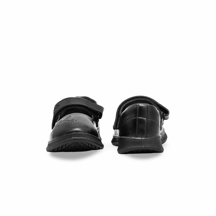 Girls Black Velcro Strap School Shoes SK0055