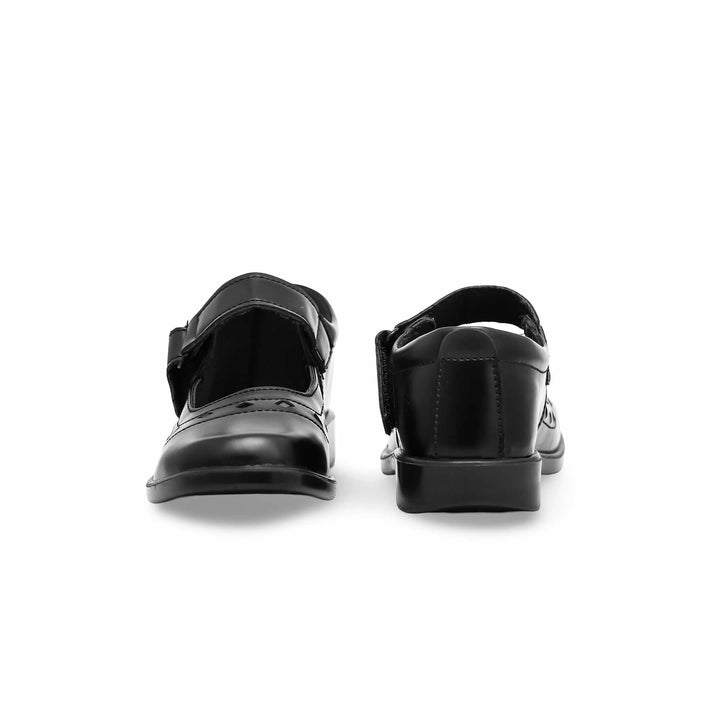 Girls Black Velcro Strap School Shoes SK0059