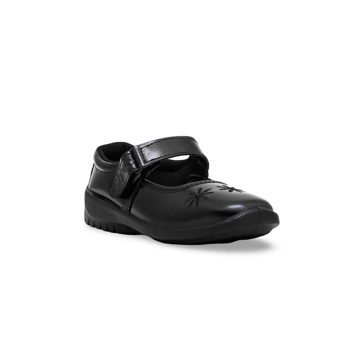 Girls Black Velcro Strap School Shoes SK0064