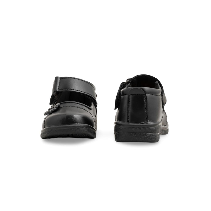 Girls Black Velcro Strap School Shoes SK0068
