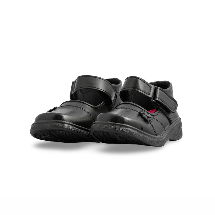 Girls Black Velcro Strap School Shoes SK0069