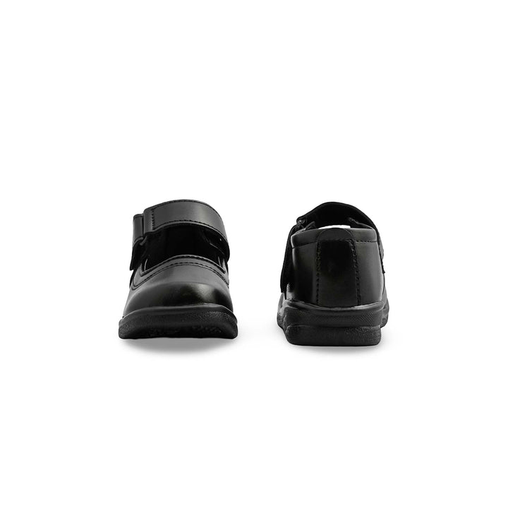 Girls Black Velcro Strap School Shoes SK0070