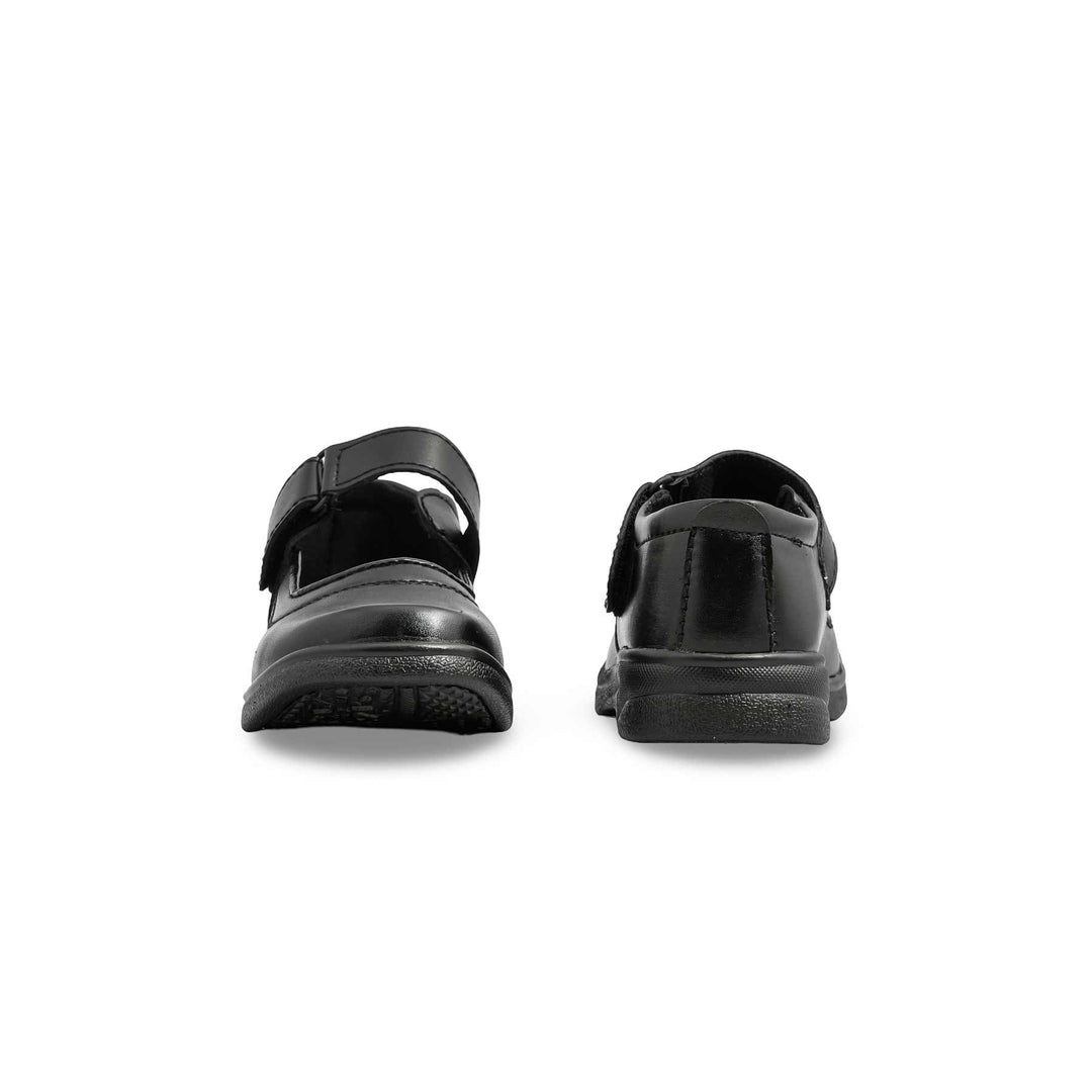 Girls Black Velcro Strap School Shoes SK0071