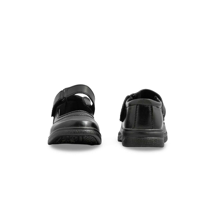 Girls Black Velcro Strap School Shoes SK0071
