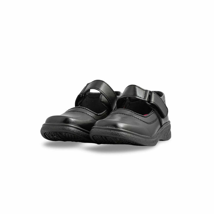 Girls Black Velcro Strap School Shoes SK0071