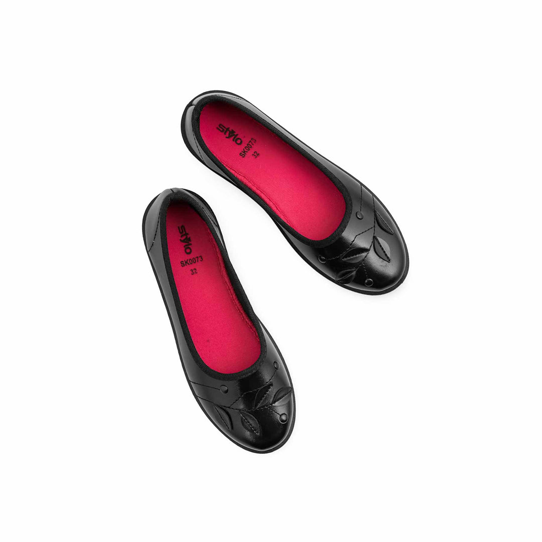 Girls Black School Shoes SK0073