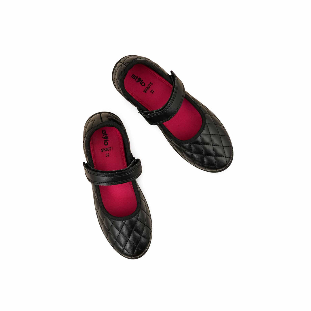 Girls Black School Shoes SK0075