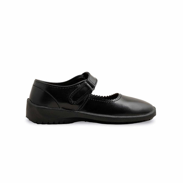 Girls Black Velcro Strap School Shoes SK0077