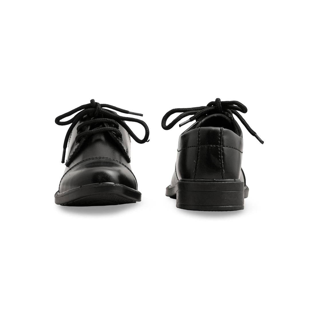 Boys Black Black Lace Up School Shoes SK0082