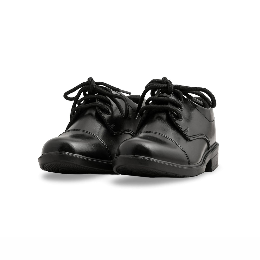 Boys Black Black Lace Up School Shoes SK0082