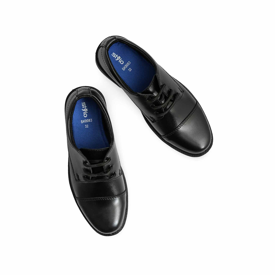 Boys Black Lace Up School Shoes SK0083