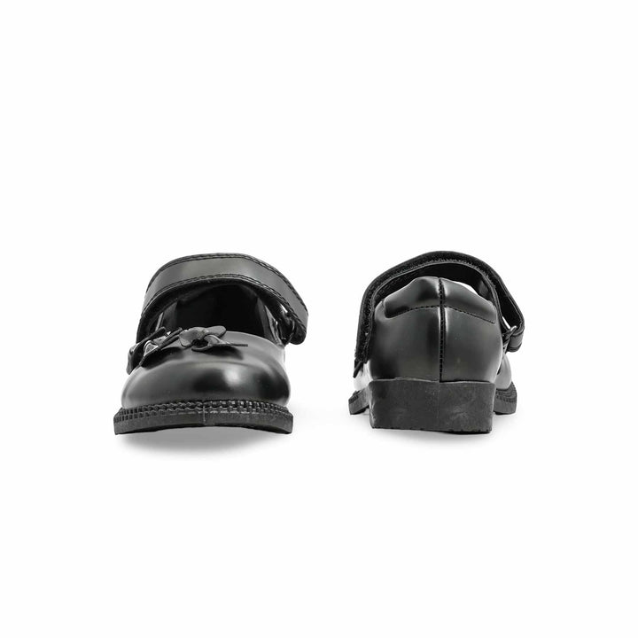 Girls Black Velcro Strap School Shoes SK0084