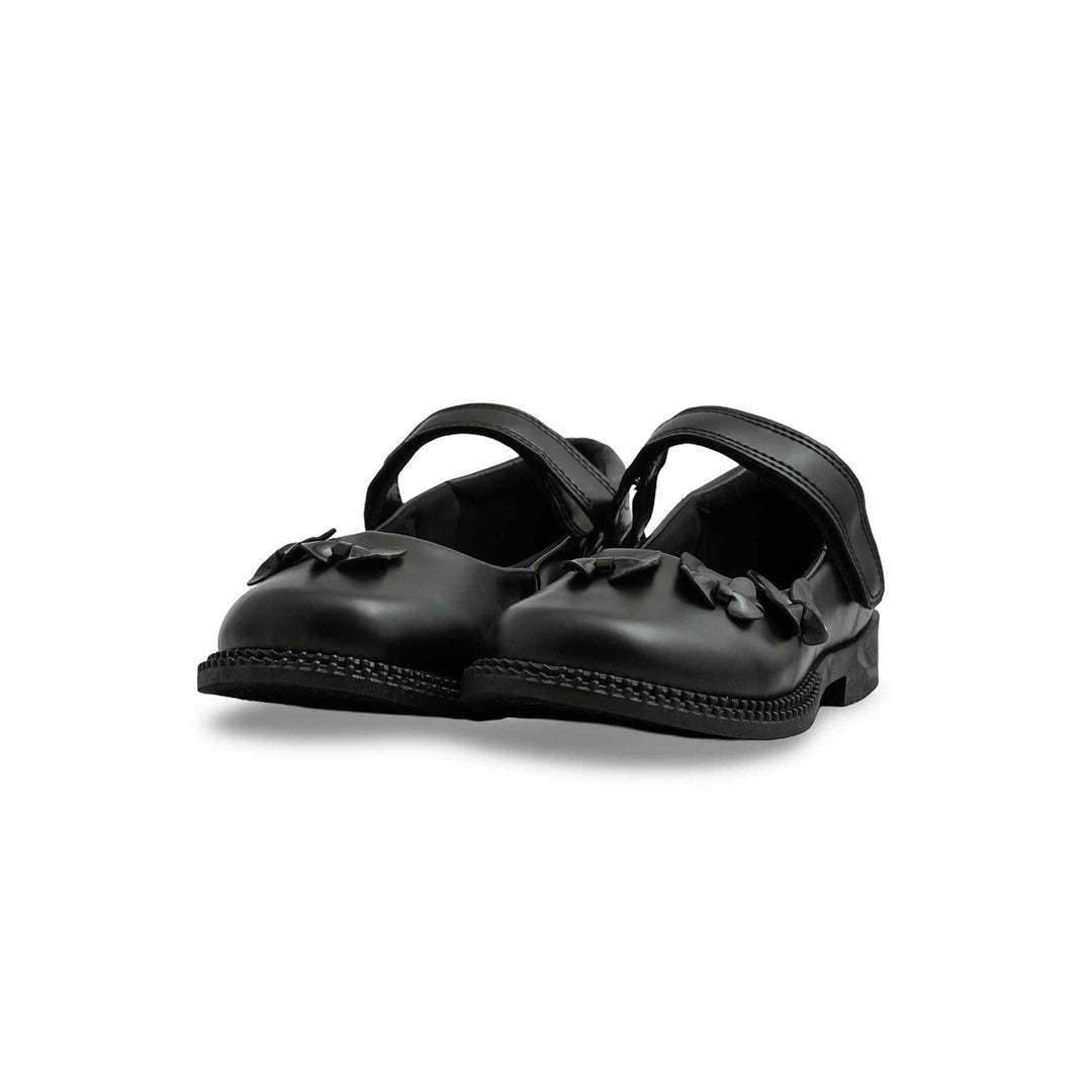 Girls Black Velcro Strap School Shoes SK0085