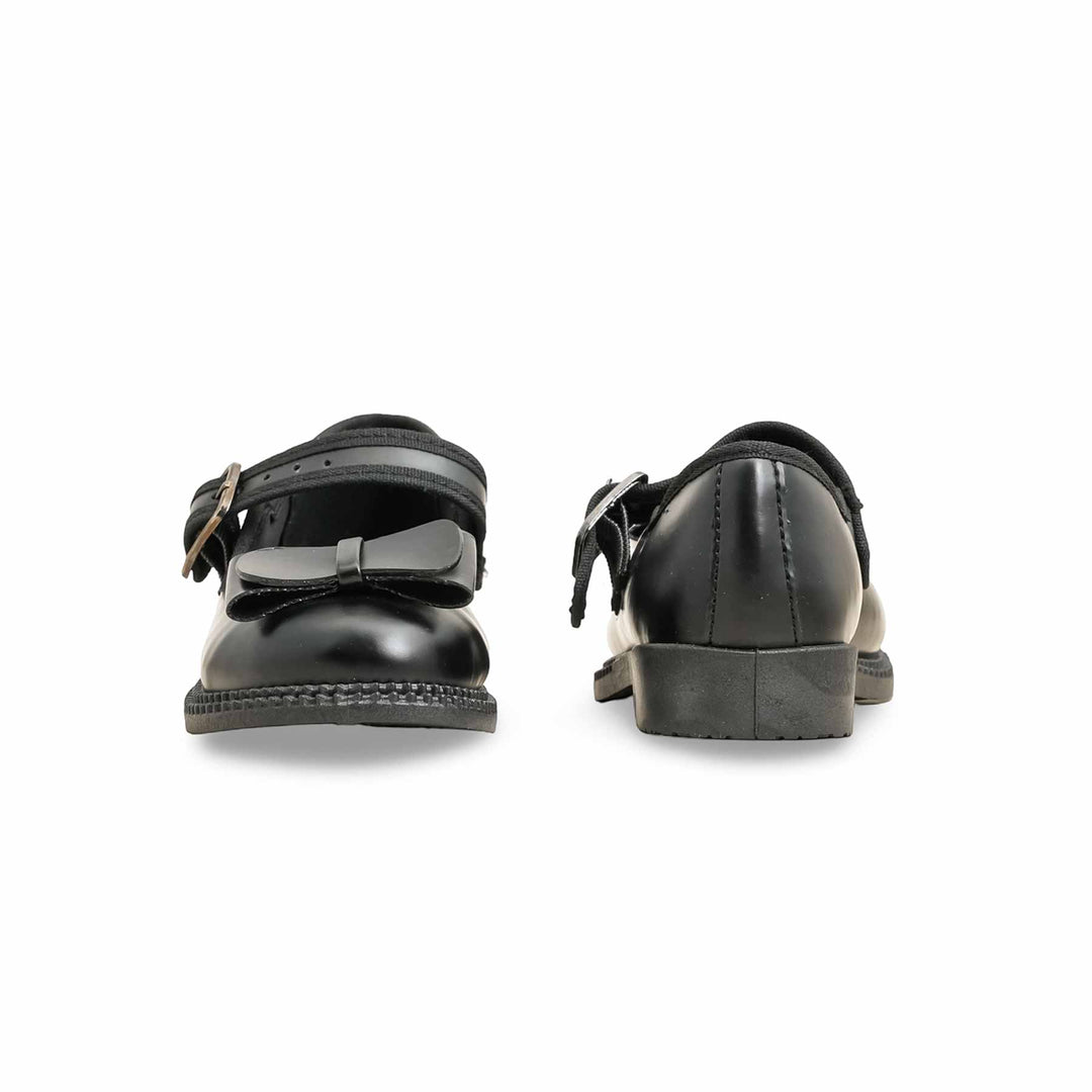 Girls Black Velcro Strap School Shoes SK0088