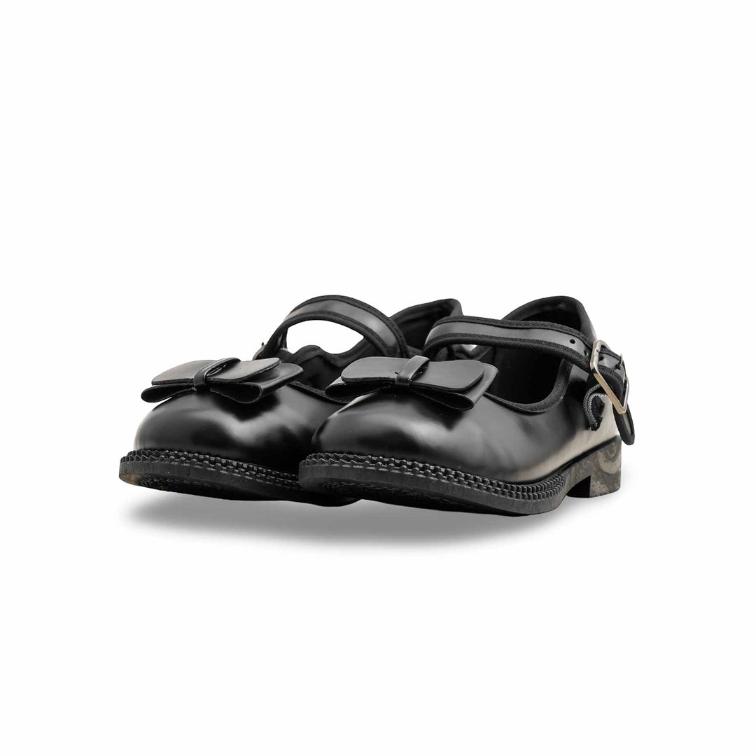 Girls Black Velcro Strap School Shoes SK0089