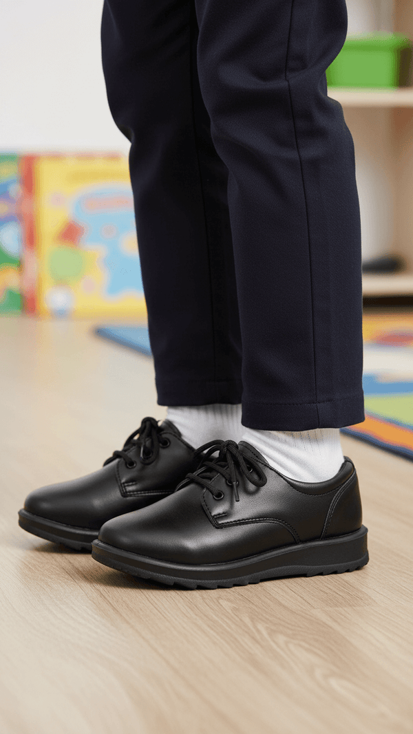 Boys Black Lace Up School Shoes SK1059