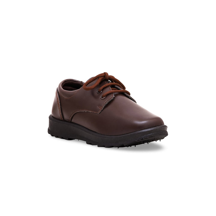 Boys Brown Lace Up Schools Shoes SK1064