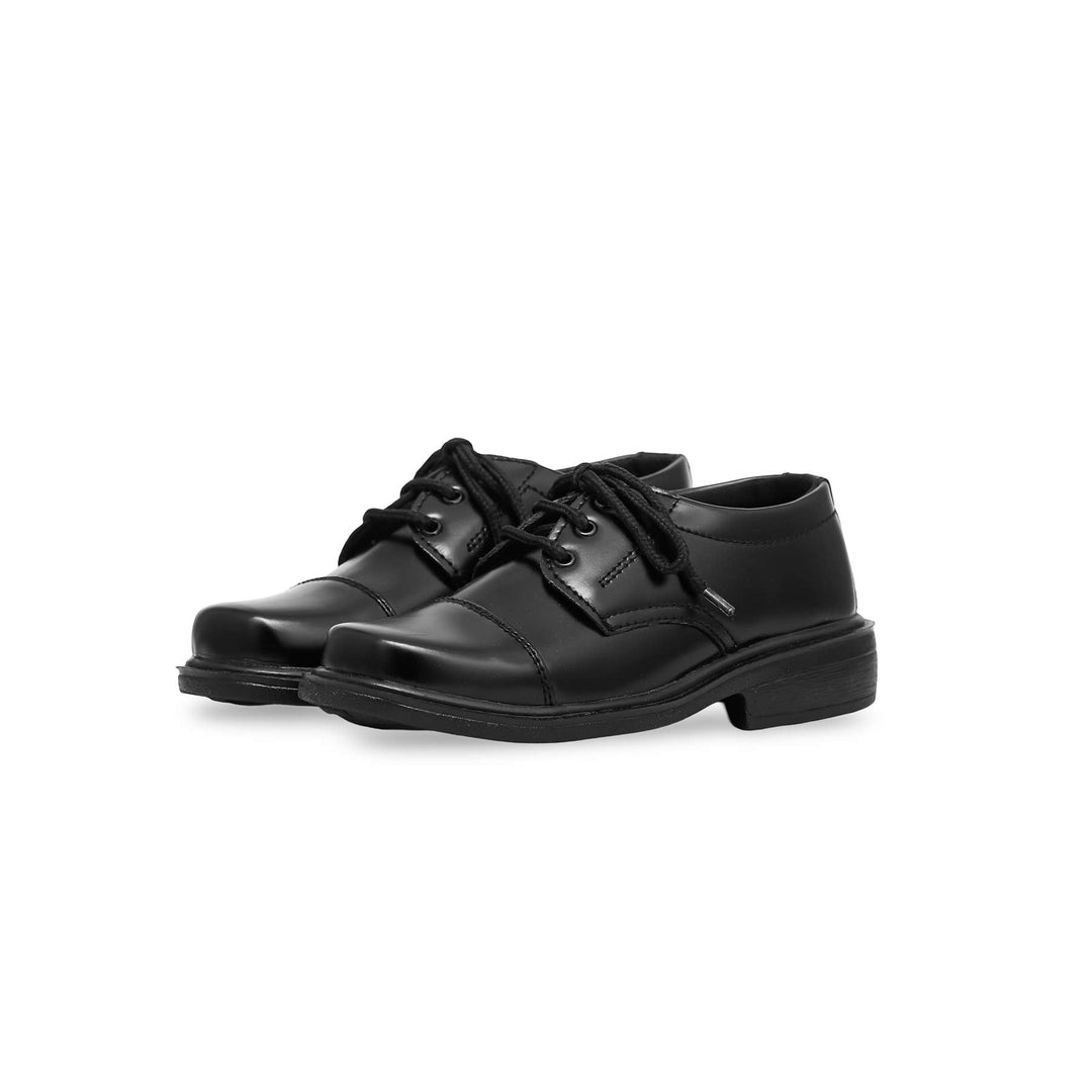 Boys Black Lace Up School Shoes SK1068