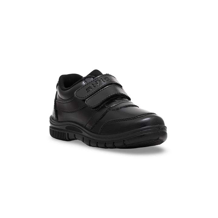 Boys Black Dual Strap School Shoes SK1072
