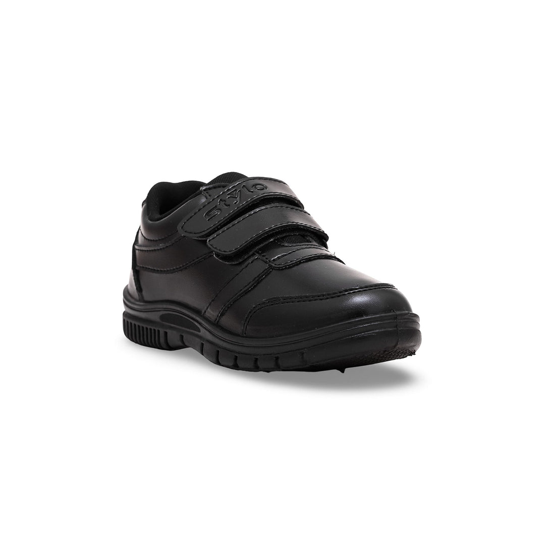 Boys Black Dual Strap Schools Shoes SK1073