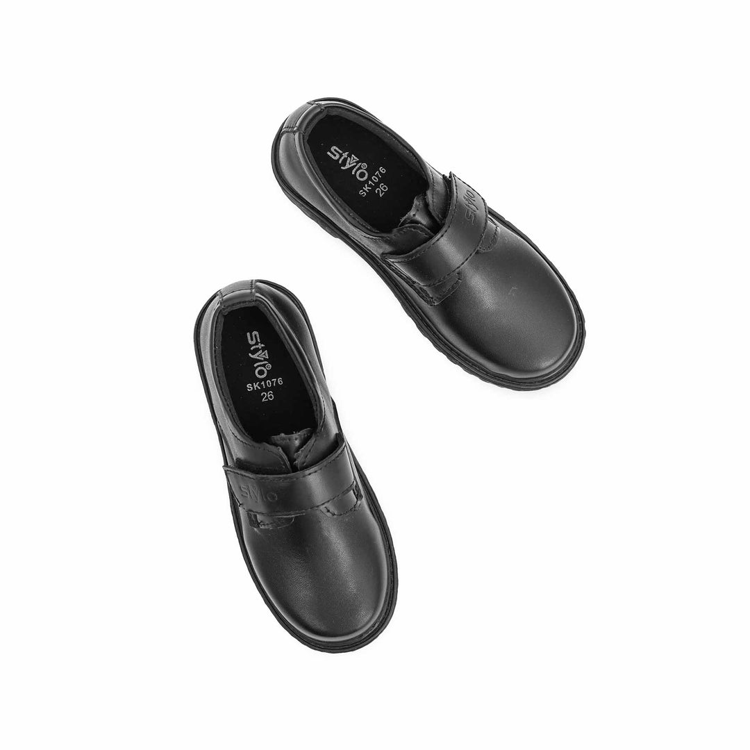 Boys Black Velcro School Shoes SK1076
