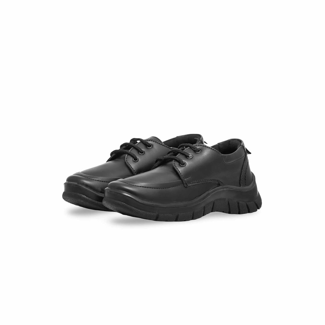 Boys Black Lace Up School Shoes SK1079