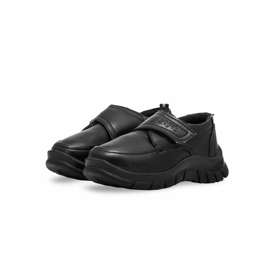 Boys Black Velcro School Shoes SK1080
