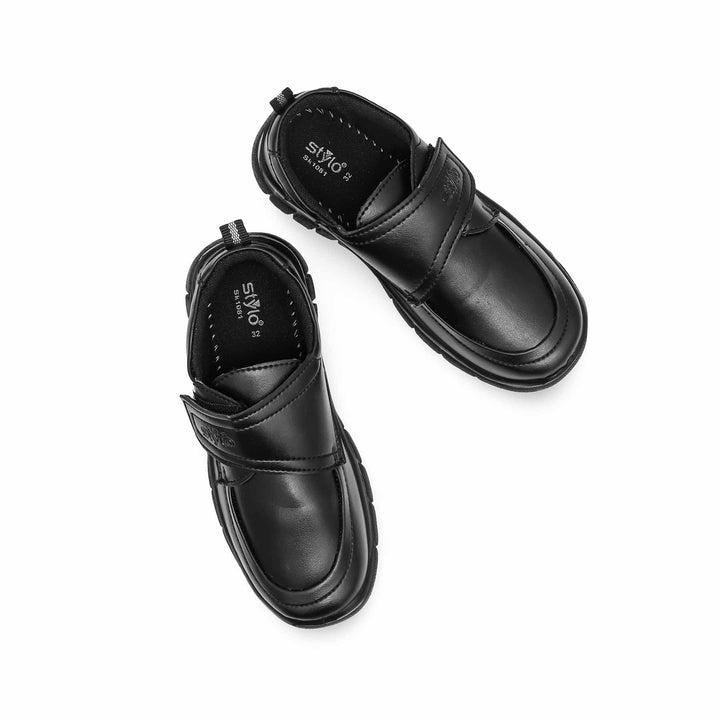 Boys Black Velcro School Shoes SK1081