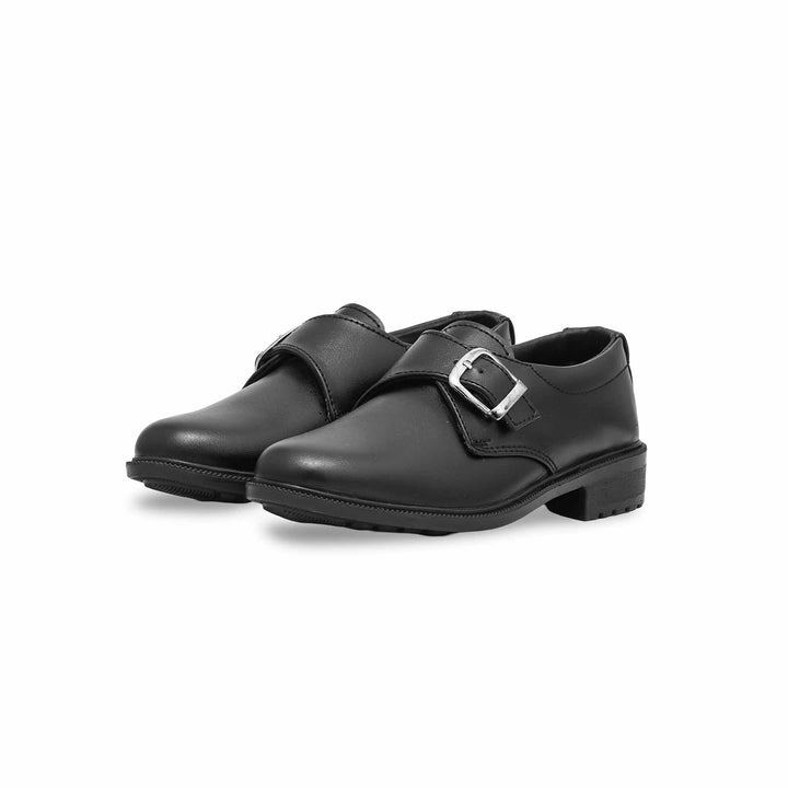 Boys Black Buckle School Shoes SK1089
