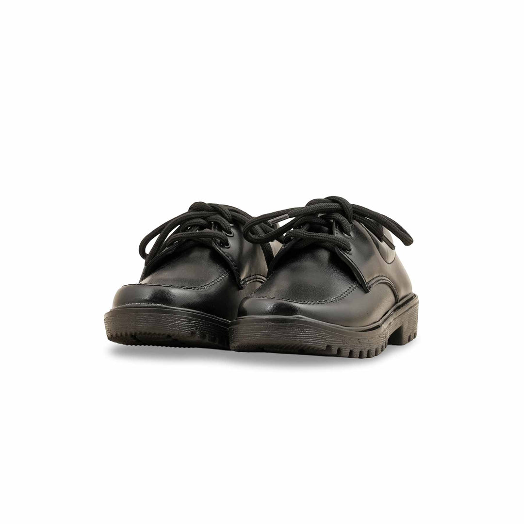 Boys Black Lace Up School Shoes SK1091
