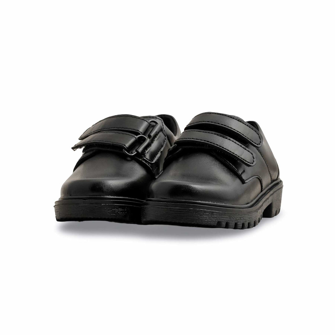 Boys Black Velcro Strap School Shoes SK1093