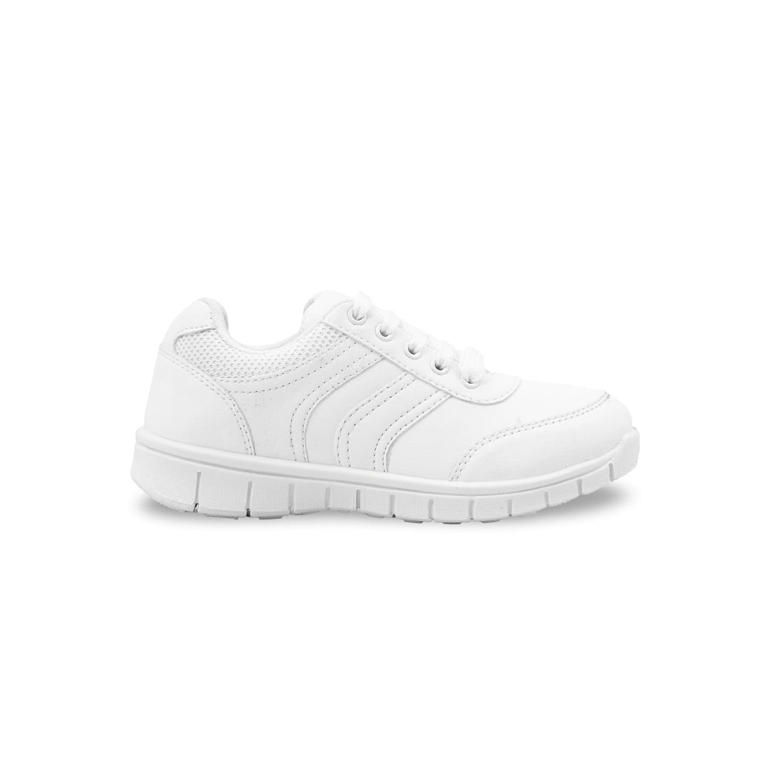 Boys White School Joggers SK1096