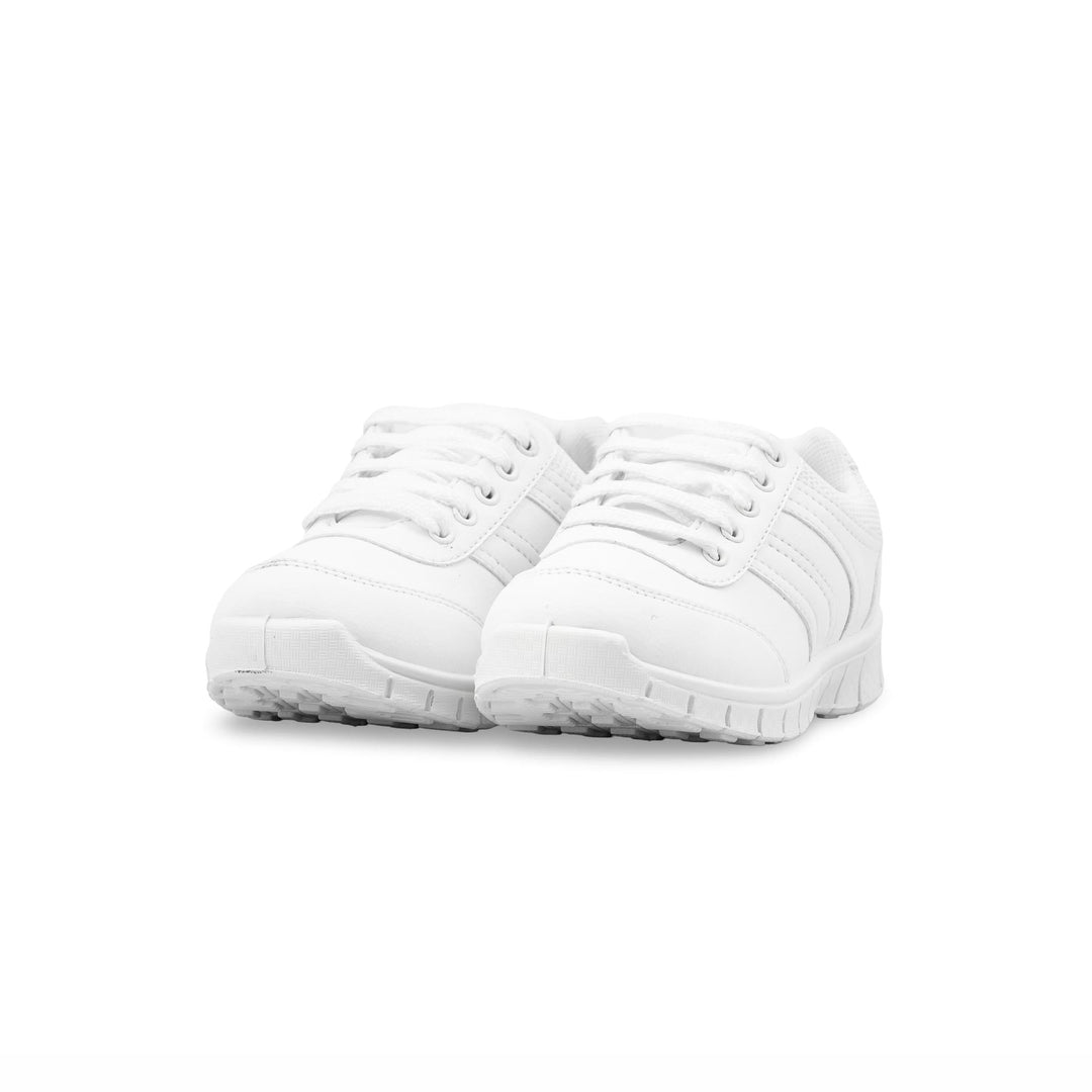 Boys White School Joggers SK1096