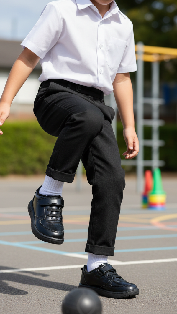 Boys Black Lace Up School Shoes SK1098