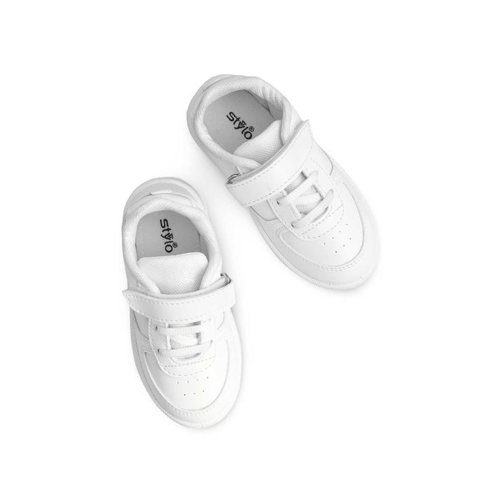 Boys White Sports School Shoes SK1098