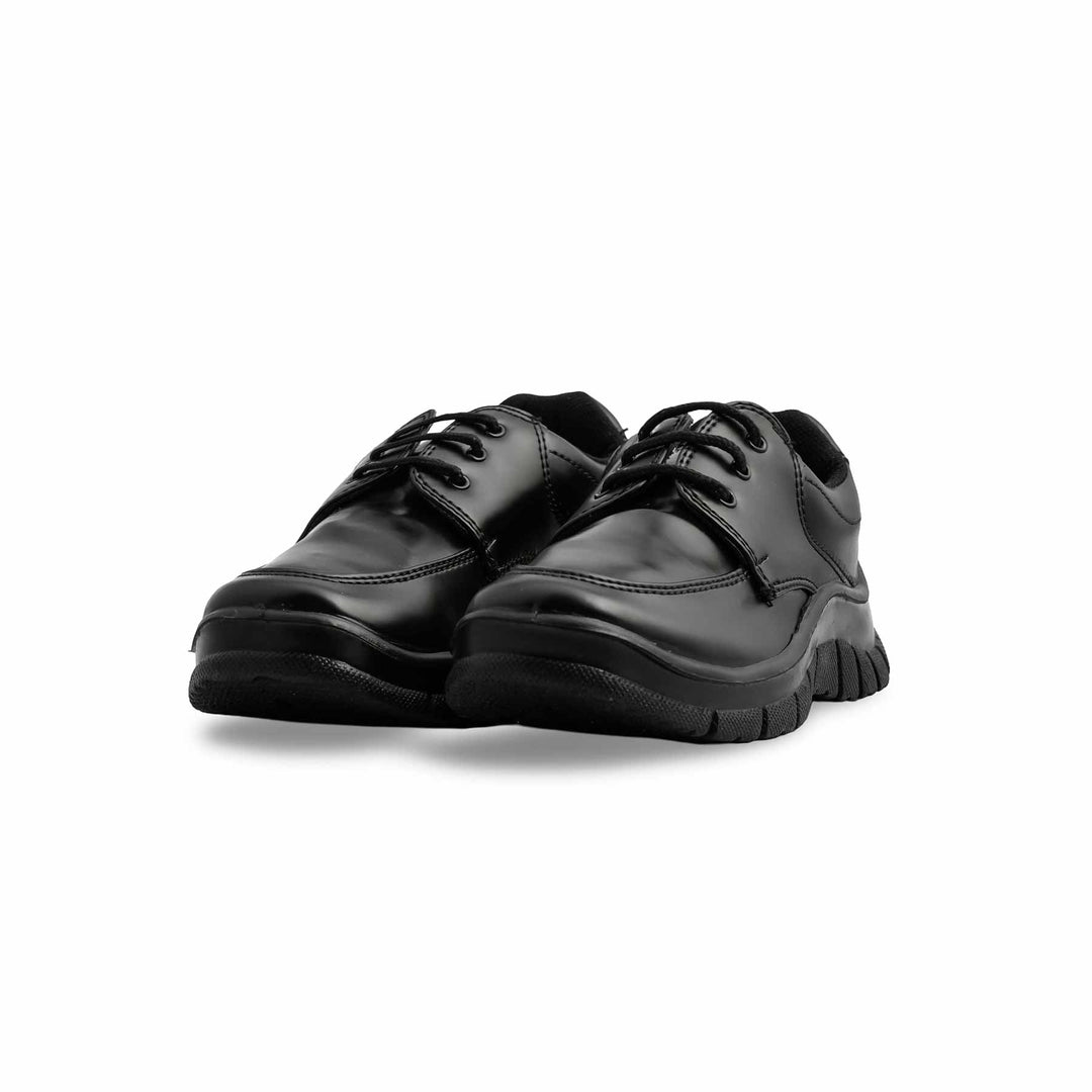 Boys Black Velcro Strap School Shoes SK1103