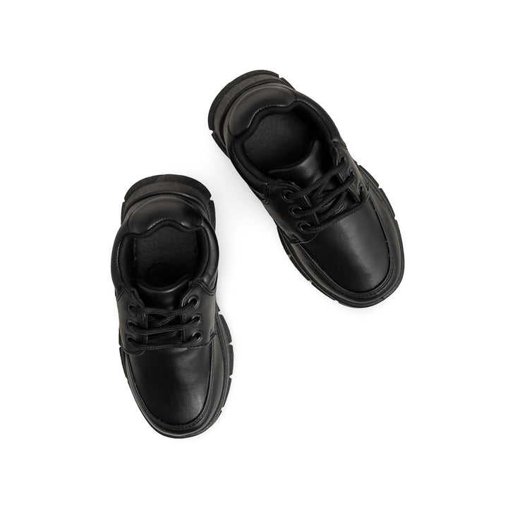 Boys Black Lace Up School Shoes SK1111
