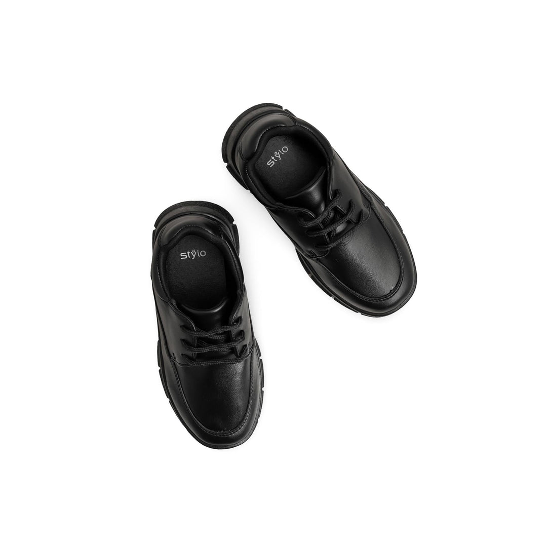 Boys Black Lace Up School Shoes SK1113
