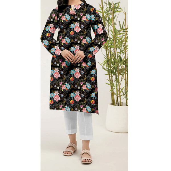 1 قطعة - قميص Unstitched Digital Printed Lawn US5001