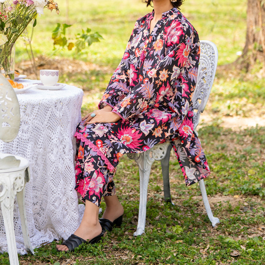 2PC- Unstitched Digital Printed Cambric Suit US5034