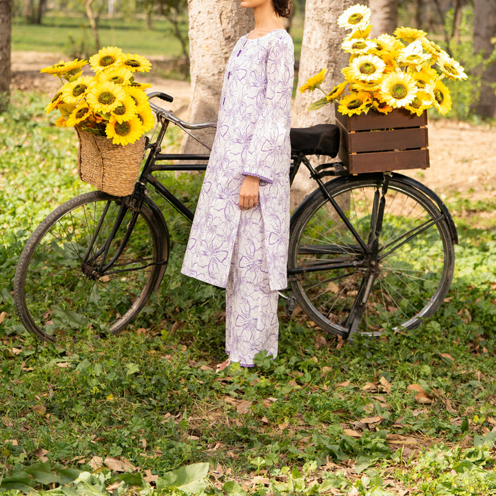2PC- Unstitched Digital Printed Cambric Suit US5039