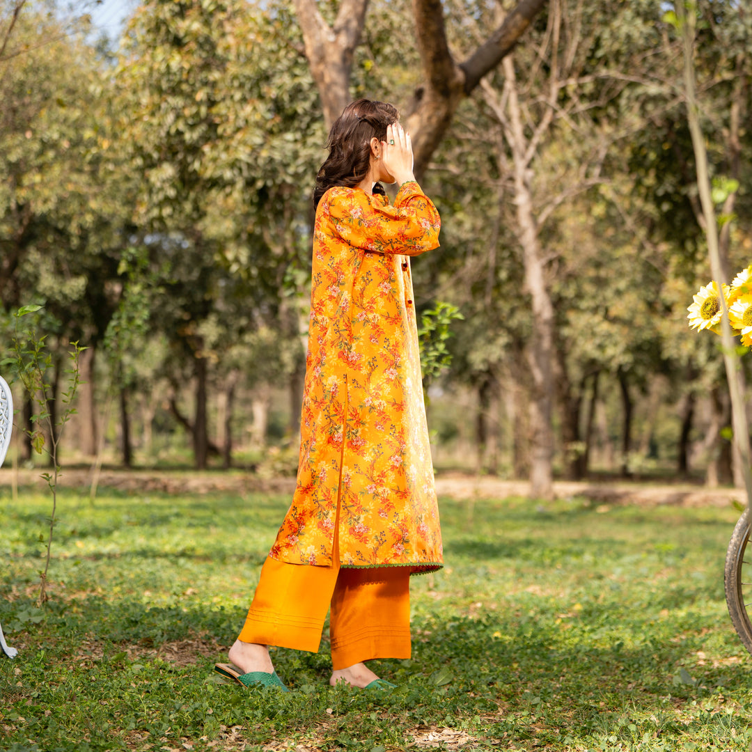 2PC- Unstitched Digital Printed Blended Cotton Suit US5050