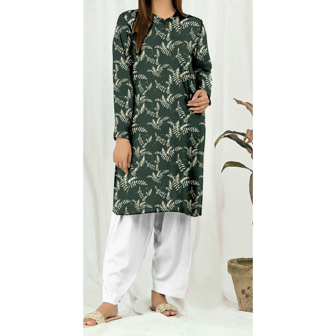 1PC- Unstitched Digital Printed Blended Cotton Shirt US5056