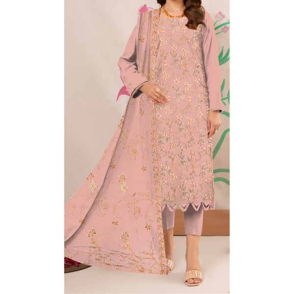 3PC- Unstitched Embroidered Lawn Suit US5197
