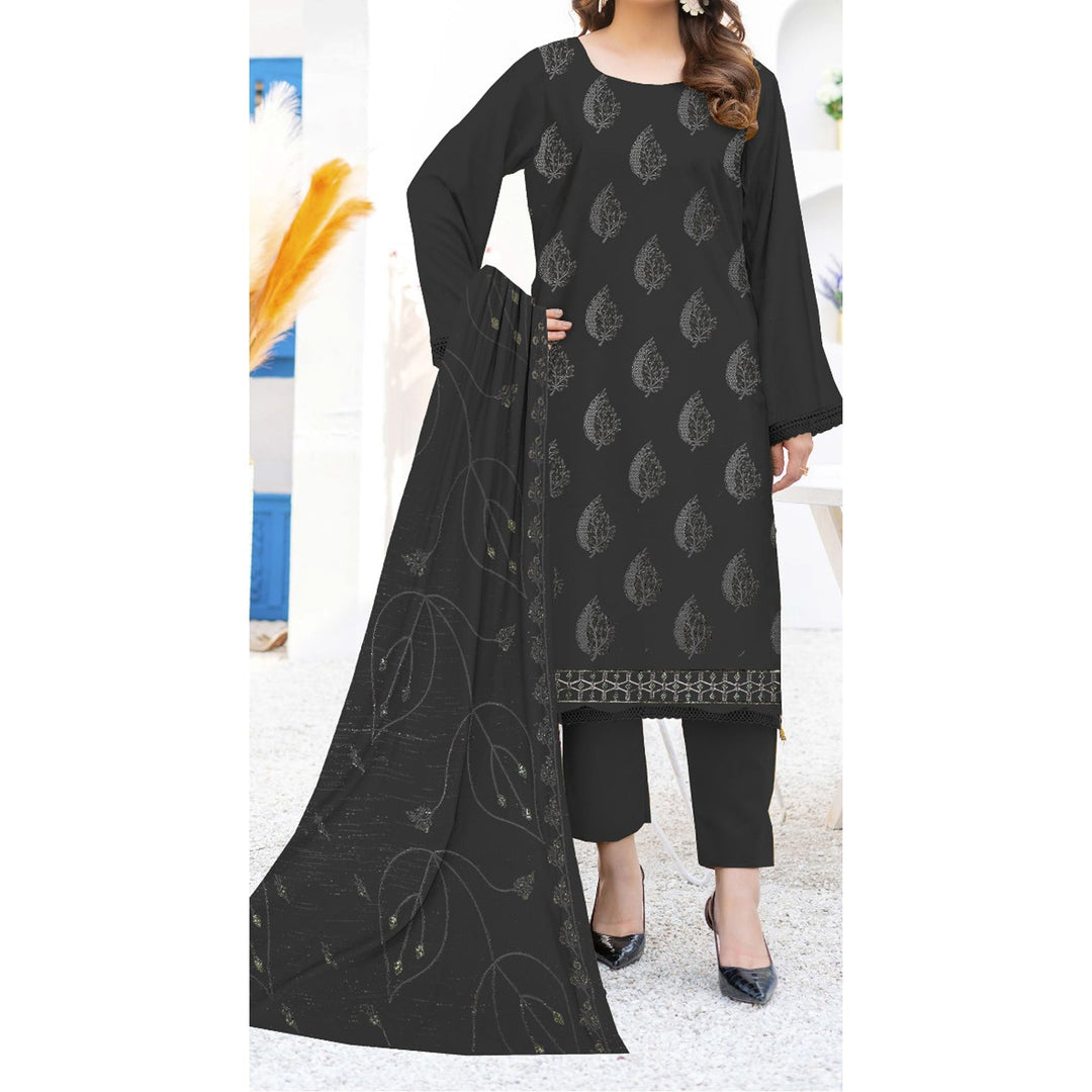 3PC- Unstitched Embroidered Lawn Suit US5231