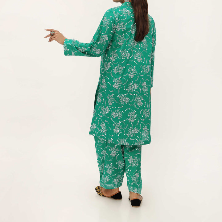 2PC- Unstitched Screen Printed Cotton Suit US5284